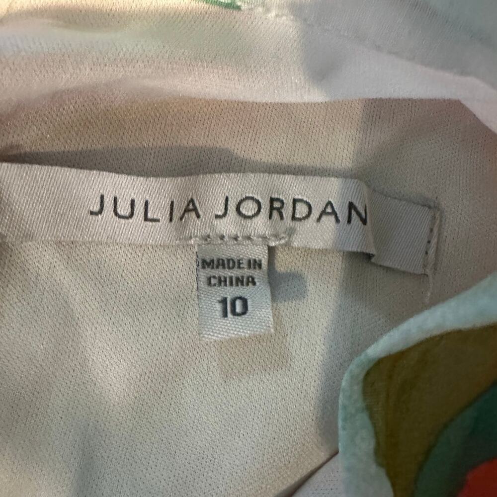 Julia Jordan Floral Puff Sleeve Midi Dress Chiffon Watercolor Women’s 10 NWT - Picture 8 of 12